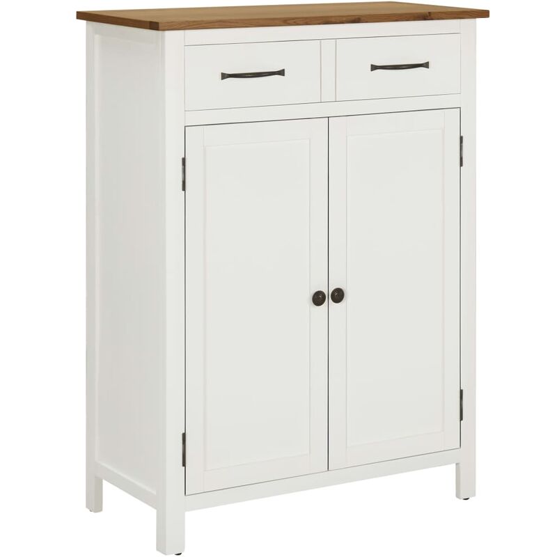 

Mueble zapatero de madera maciza de roble 76x37x105 cm - Blanco