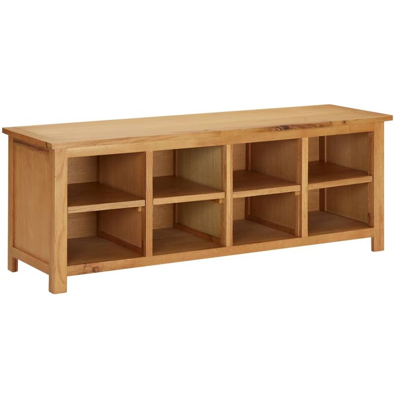 

Mueble zapatero de madera maciza de roble 120x37x45 cm - Marrón - Vidaxl