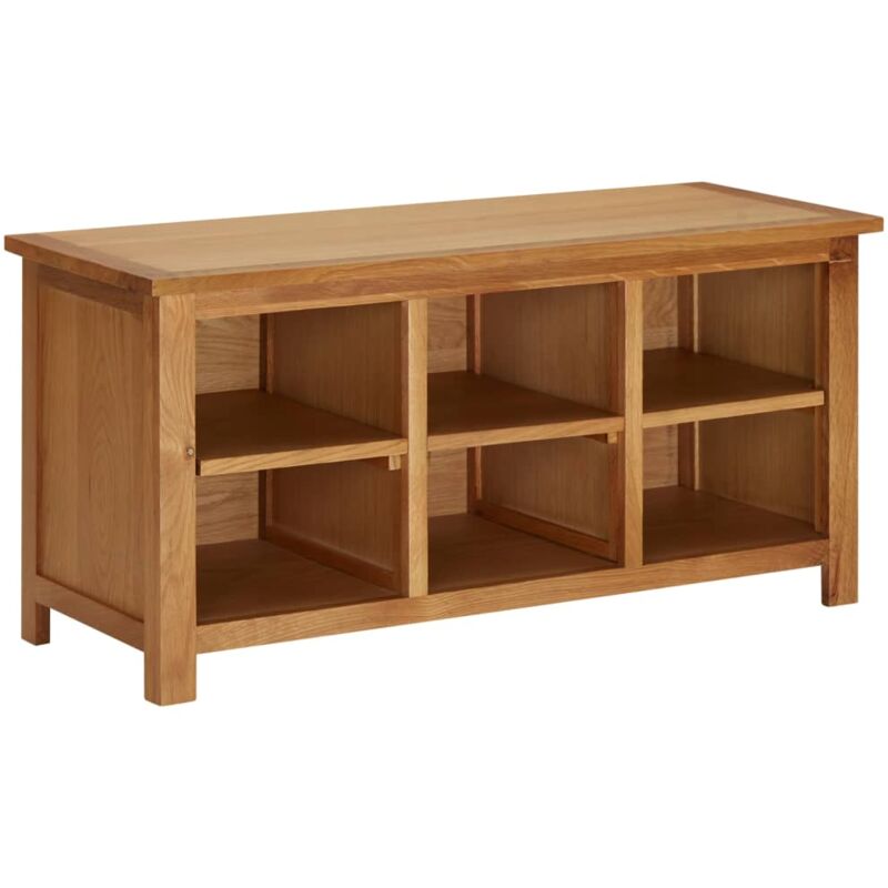 

Mueble zapatero de madera maciza de roble 90x37x45 cm - Marrón - Vidaxl