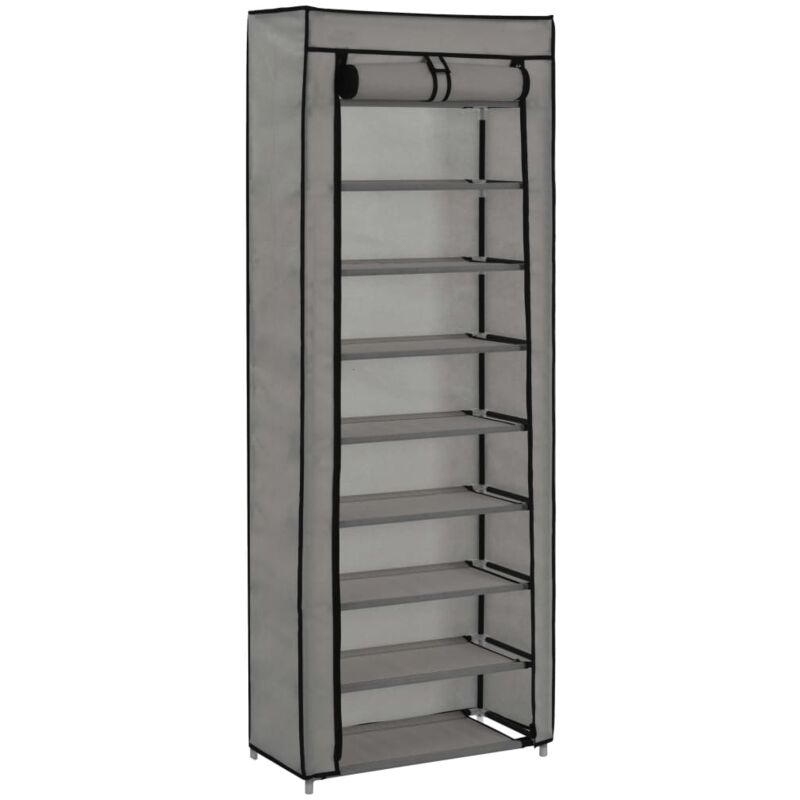 

Vidaxl - Mueble zapatero de tela con funda gris 57x29x162 cm - Gris