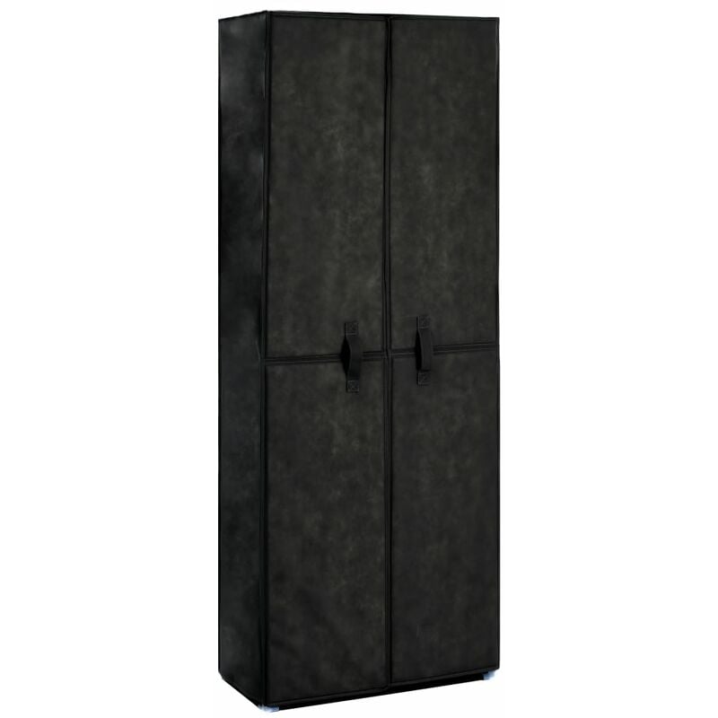 

Mueble zapatero de tela con funda negro 60x30x166 cm