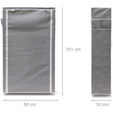 Mueble zapatero estante tela cremallera 161 cm gris 130001642