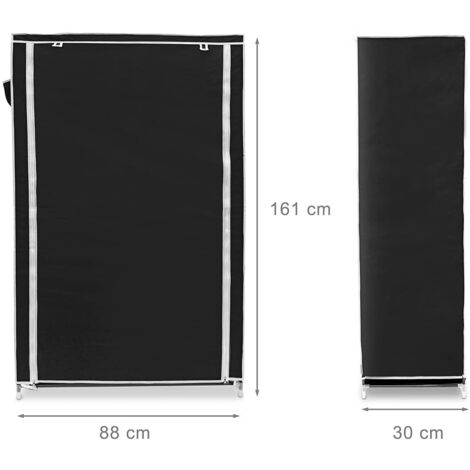Mueble zapatero estante tela cremallera 161 cm negro 1300016423