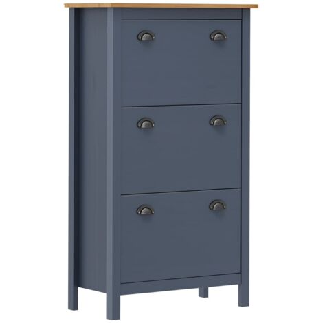 Mueble zapatero Hill madera pino gris 72x35x124 cm vidaXL