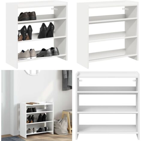 Mueble zapatero madera contrachapada blanco 60x25x62 cm - Muebles de almacenamiento - Estantes decorativos