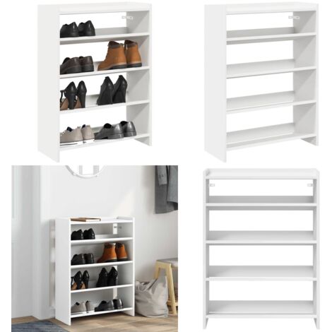 Mueble zapatero madera contrachapada blanco 60x25x81 cm - Muebles de almacenamiento - Estantes decorativos