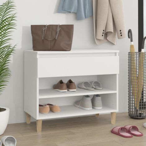 Mueble zapatero madera contrachapada blanco 70x36x60 cm vidaXL