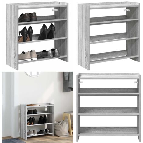 Mueble zapatero madera contrachapada gris sonoma 60x25x62 cm - Muebles de almacenamiento - Muebles de entrada