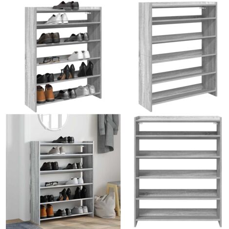 Mueble zapatero madera contrachapada gris sonoma 80x25x100 cm - Mueble de madera - Almacenamiento de zapatos