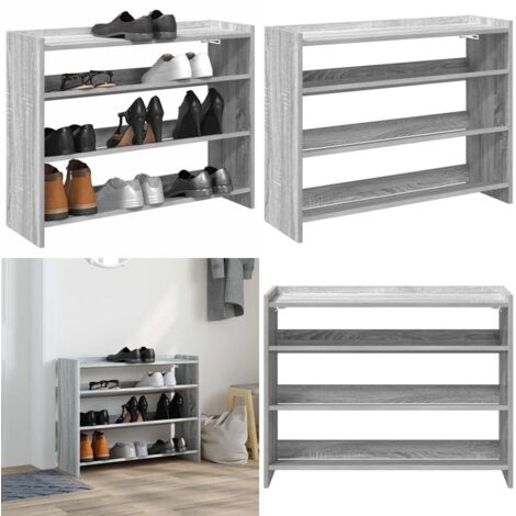 Mueble zapatero madera contrachapada gris sonoma 80x25x62 cm - Muebles de almacenamiento - Muebles de entrada