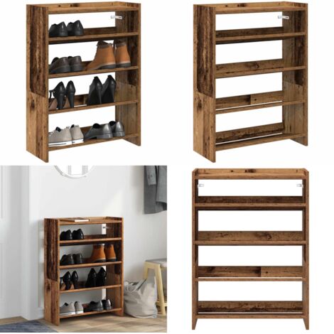 Mueble zapatero madera contrachapada madera vieja 60x25x81 cm - Muebles de almacenamiento - Estantes decorativos