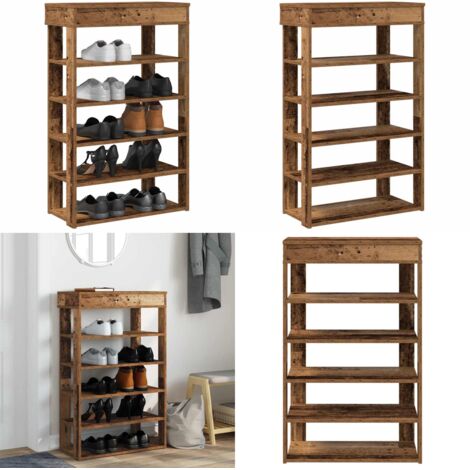 Mueble zapatero madera contrachapada madera vieja 60x30x98 cm - Muebles de madera - Almacenamiento de zapatos