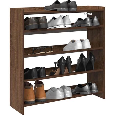 Mueble zapatero madera contrachapada marrón roble 80x25x81 cm vidaXL