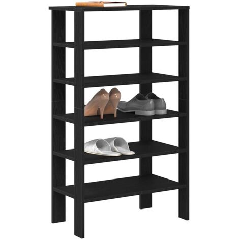 Mueble zapatero madera contrachapada negro 61x32x105 cm