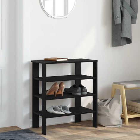 Mueble zapatero madera contrachapada negro 61x32x70 cm vidaXL