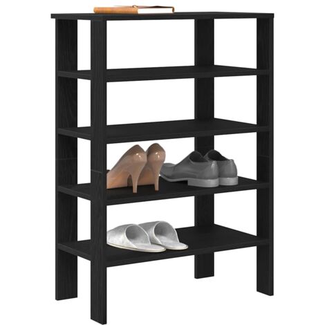 Mueble zapatero madera contrachapada negro 61x32x87,5 cm