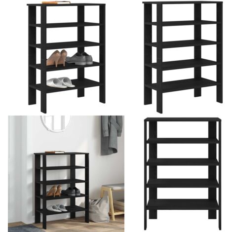 Mueble zapatero madera contrachapada negro 61x32x87,5 cm - Muebles de almacenamiento - Organizador de zapatos