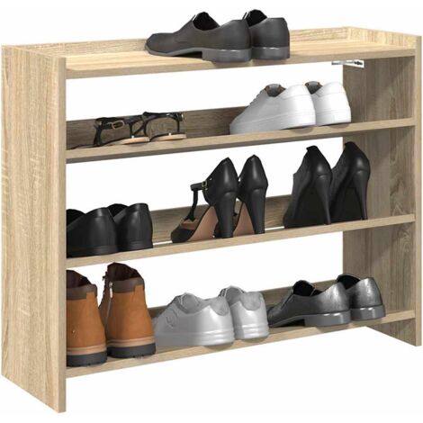 Mueble zapatero madera contrachapada roble  80x25x62 cm