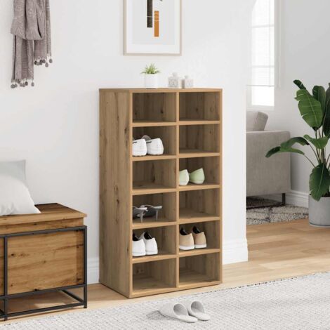 Mueble zapatero madera contrachapada roble artisan vidaXL