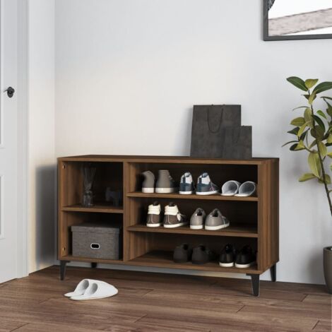 Mueble zapatero madera contrachapada roble marrón 102x36x60 cm vidaXL