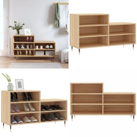 Mueble zapatero madera contrachapada roble Sonoma 102x36x60 cm - Madera contrachapada - Armario zapatero
