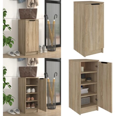 Mueble zapatero madera contrachapada roble sonoma 30x35x70 cm - Muebles de madera - Armario de zapatos de roble