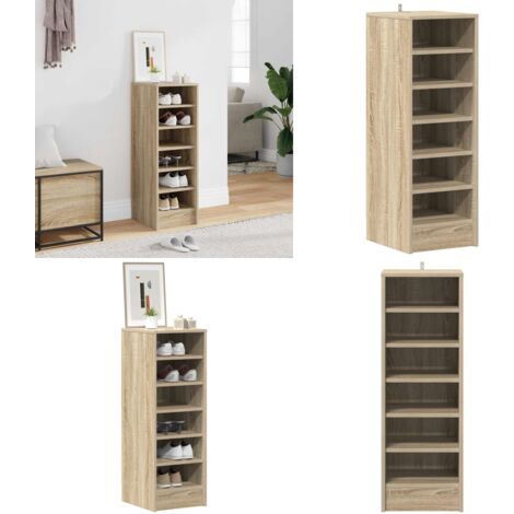 Mueble zapatero madera contrachapada roble Sonoma 31,5x35x90 cm - Mueble para zapatos - Almacenamiento de calzado