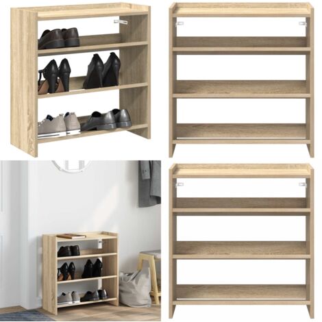 Mueble zapatero madera contrachapada roble sonoma 60x25x62 cm - Muebles de almacenamiento - Muebles de entrada