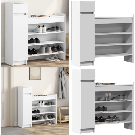 Mueble zapatero madera de ingeniería blanco 100,5x28x100 cm - Muebles de almacenamiento - Muebles decorativos