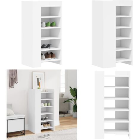 Mueble zapatero madera de ingeniería blanco 52x37,5x100 cm - Mueble de zapatos - Madera de ingeniería