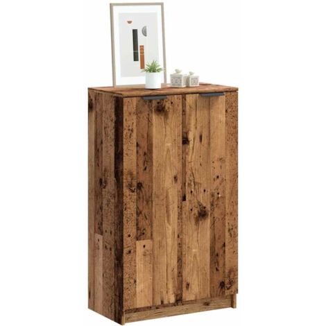 Mueble zapatero madera de ingeniería envejecida 59x35x100,5 cm
