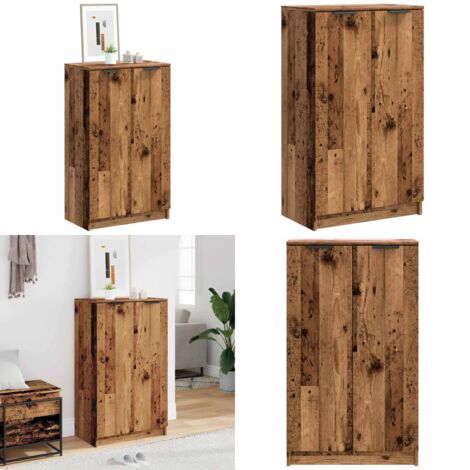 Mueble zapatero madera de ingeniería envejecida 59x35x100,5 cm - Muebles de madera - Almacenamiento de zapatos