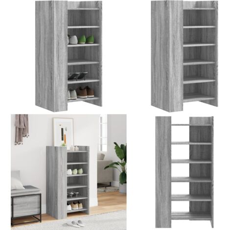 Mueble zapatero madera de ingeniería gris Sonoma 52x37,5x100 cm - Muebles de madera - Armario de zapatos gris