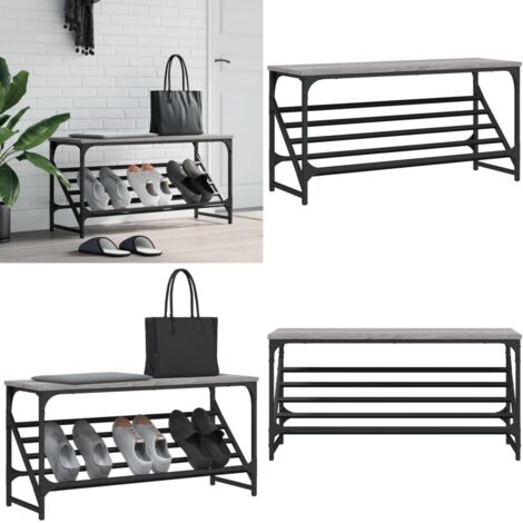 Mueble zapatero madera de ingeniería gris Sonoma 90x30x45 cm - Muebles de entrada - Almacenamiento de zapatos