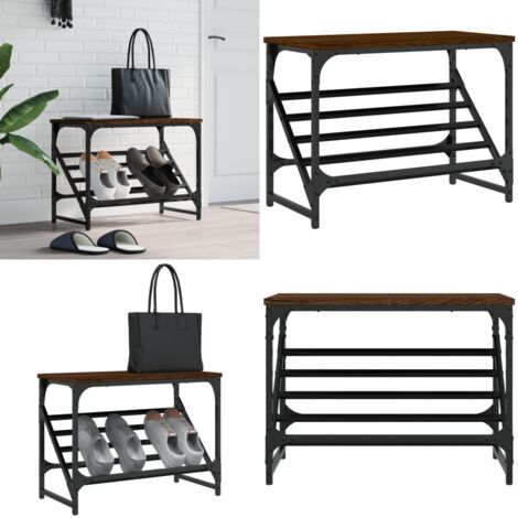 Mueble zapatero madera de ingeniería marrón roble 60x30x45 cm - Muebles de entrada - Almacenamiento de zapatos