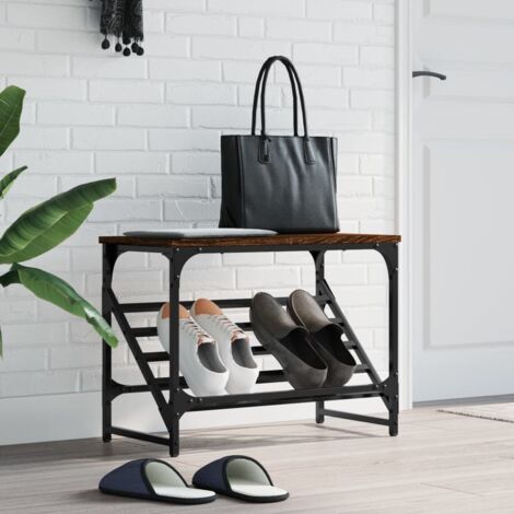 Mueble zapatero madera de ingeniería marrón roble 60x30x45 cm vidaXL