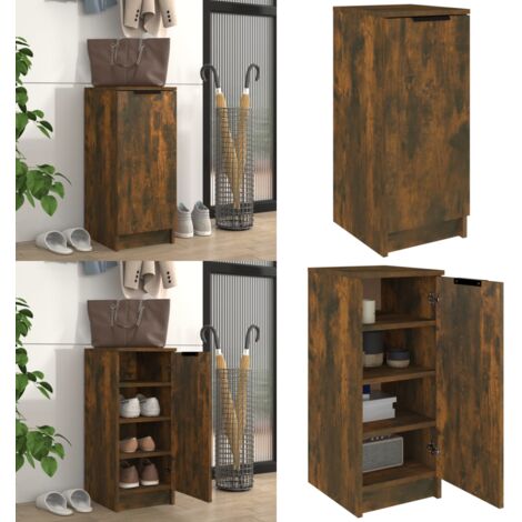 Mueble zapatero madera de ingeniería roble ahumado 30x35x70 cm - Muebles de madera - Armario de almacenamiento