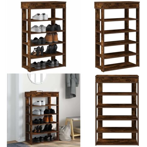 Mueble zapatero madera de ingeniería roble ahumado 60x30x98 cm - Muebles de almacenamiento - Muebles de entrada