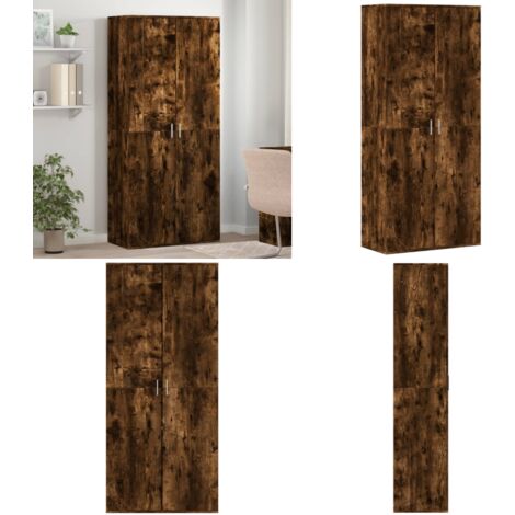 Mueble zapatero madera de ingeniería roble ahumado 80x39x178 cm - Madera de ingeniería - Armario zapatero