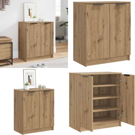 Mueble zapatero madera de ingeniería roble artisian 59x35x70 cm - Armario de zapatos - Madera de ingeniería