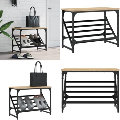 Mueble zapatero madera de ingeniería roble Sonoma 60x30x45 cm - Muebles de entrada - Madera de ingeniería