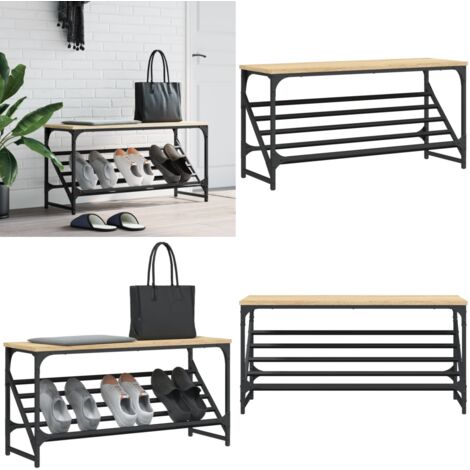 Mueble zapatero madera de ingeniería roble Sonoma 90x30x45 cm - Muebles de entrada - Almacenamiento de zapatos