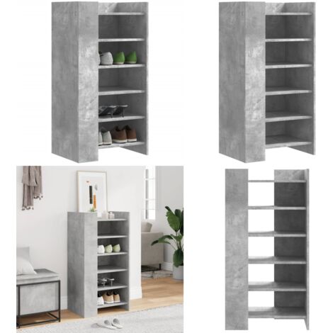 Mueble zapatero madera ingeniería gris hormigón 52x37,5x100 cm - Muebles de madera - Armario de zapatos
