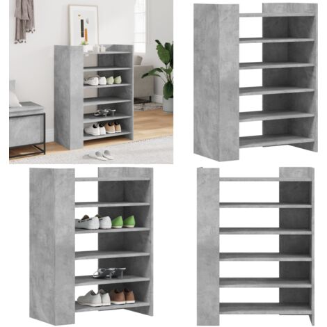 Mueble zapatero madera ingeniería gris hormigón 74,5x37,5x100cm - Muebles de madera - Armario de zapatos
