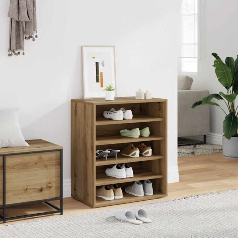 Mueble zapatero madera ingeniería roble artisan 60x35x70 cm