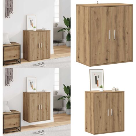 Mueble zapatero madera ingeniería roble artisan 60x35x70 cm - Mueble de madera - Estante para zapatos