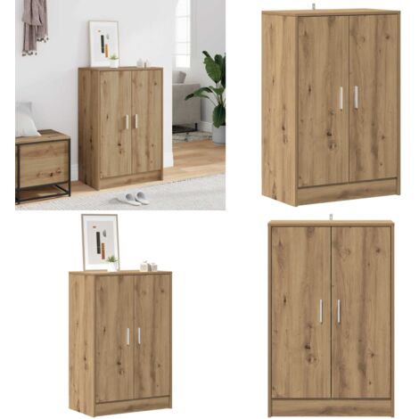 Mueble zapatero madera ingeniería roble artisan 60x35x92 cm - Almacenamiento de zapatos - Mueble de madera
