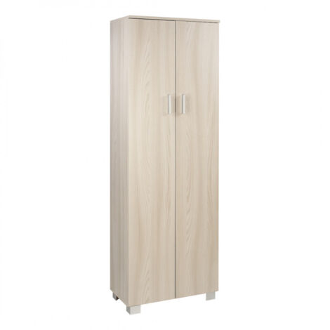 Mueble zapatero multiusos con dos puertas y cinco baldas Olmo claro 62x34x h178 cm