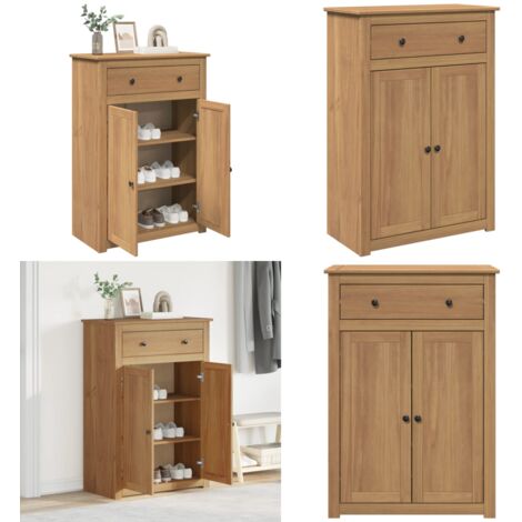 Mueble zapatero Panama madera maciza de pino 80x40x114 cm - Mueble de pino - Armario de zapatos