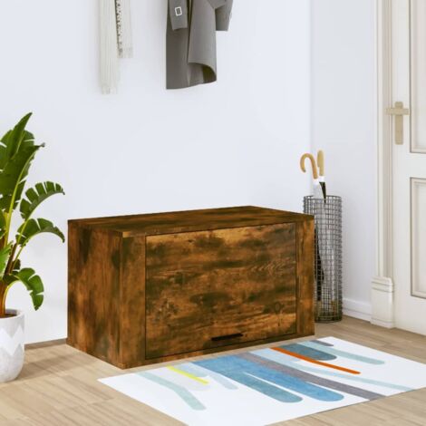 Mueble zapatero pared madera pino roble ahumado 70x35x38 cm vidaXL